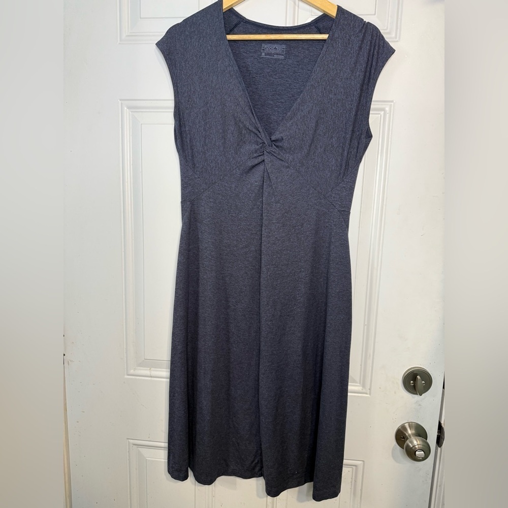 Patagonia Blue Pleated Maxi Sundress